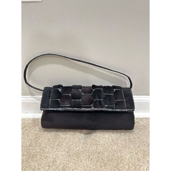 Nancy Gonzalez Fur Crocodile Leather Purse Shoulder Bag Black $1850 - Picture 2 of 12